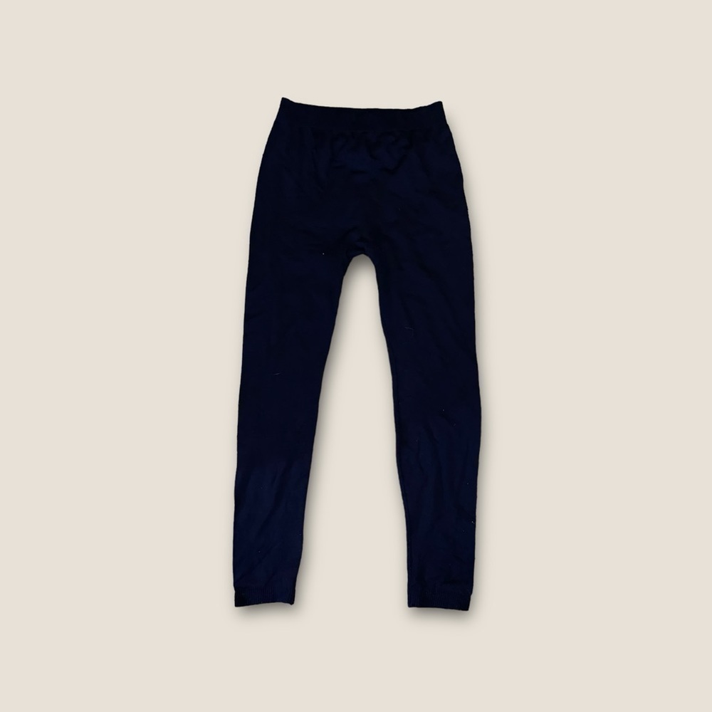 Xhilaration Loungewear Seamless Leggings Ribbed Trim Navy L/XL